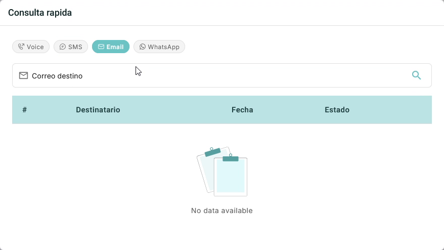 Consulta rápida para correo electrónico